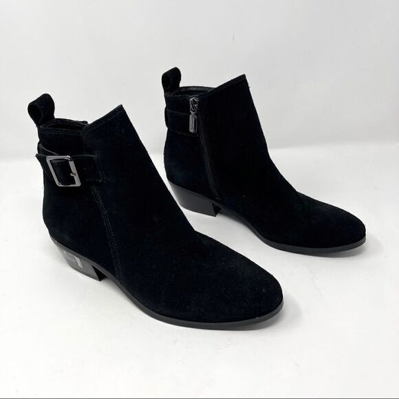 Blondo Black Suede Buckle Waterproof Booties 7 - Picture 1 of 6
